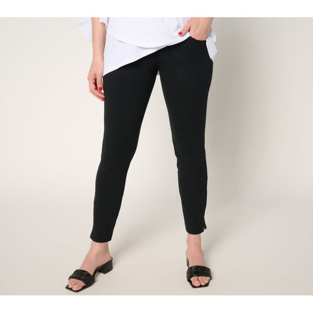 Adidas Women's Petite Pants PM Knit Slim Leg Pant Black A696472